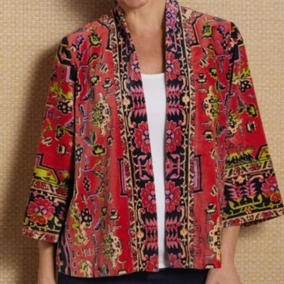 Soft Surroundings Vera Velvet Open Front Jacket - Picture 5 of 7